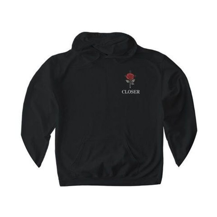 Black CLOSER hoodie, front