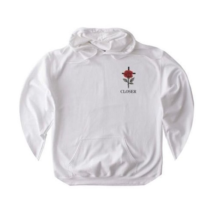 White CLOSER hoodie, front
